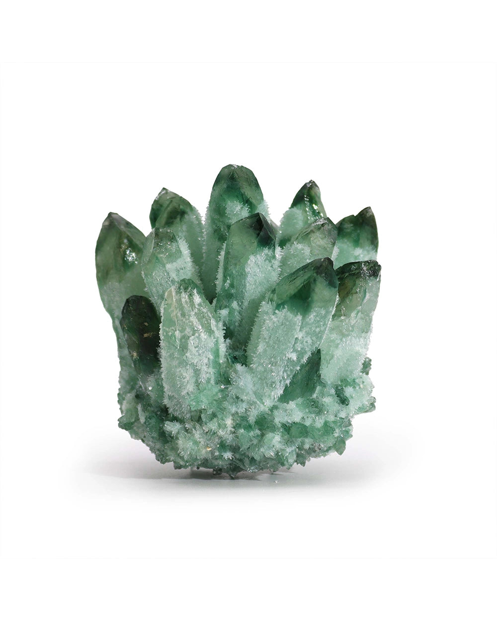 Crafted Quartz Cluster - Green Ghost Quartz