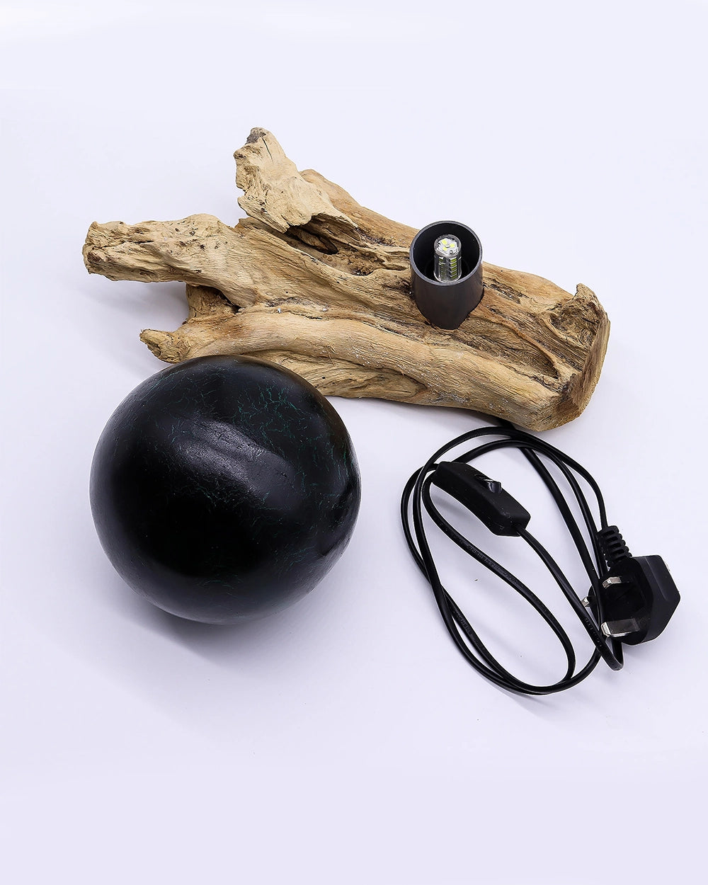 DriftGlow Lamp Emerald Crackle Shade