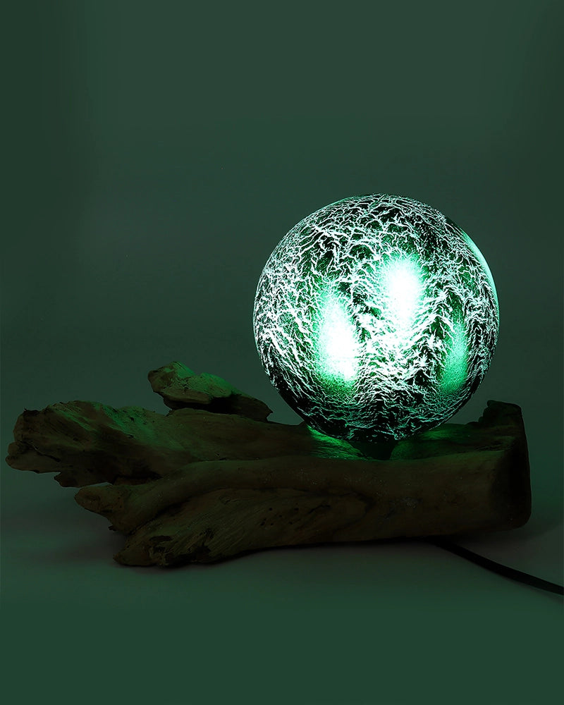 DriftGlow Lamp Emerald Crackle Shade