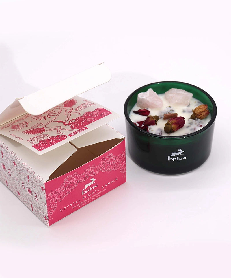 Hop Hare Crystal Magic Flower Candle - The Lovers