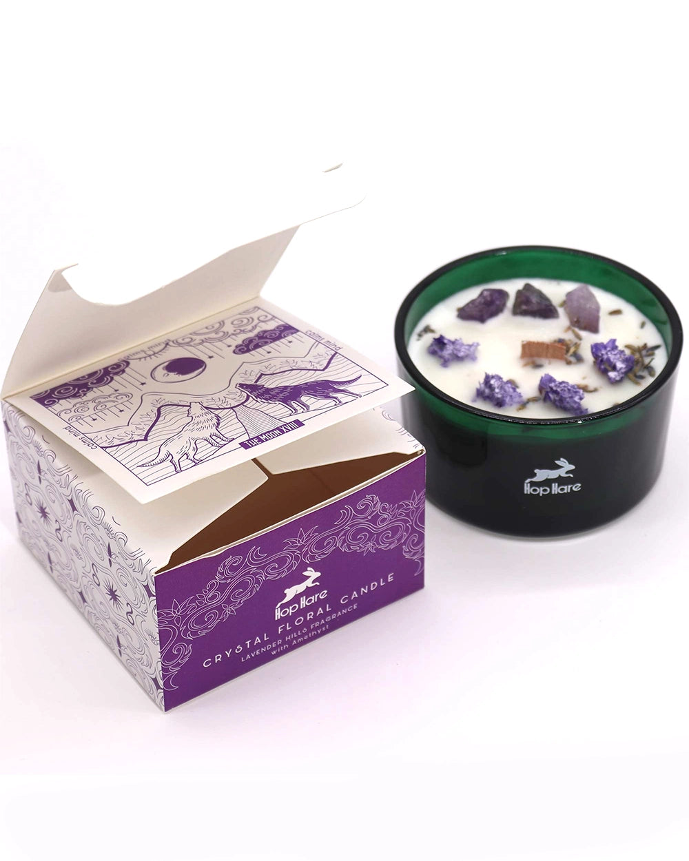 Hop Hare Crystal Magic Flower Candle - The Moon