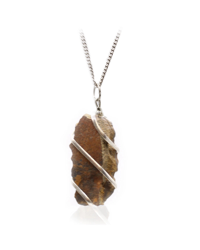 Cascade Wrapped Gemstone Necklace - Rough Tiger Eye